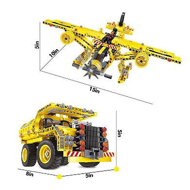 EverPlay 2-in-1 Flying Propeller Airplane & Dump Truck STEM Kids Science Kit Children Ages 8+