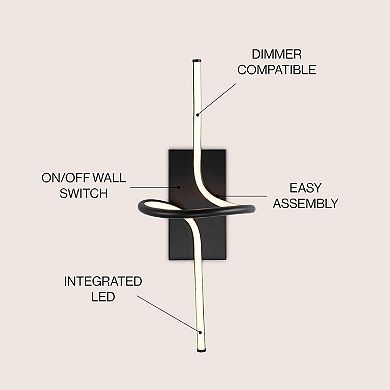 Sketch Minimalist Metal Integrated Led Vanity Light Sconce