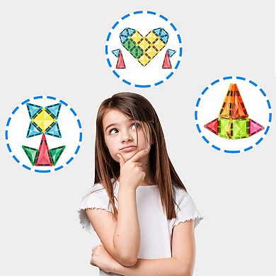 EverPlay 24 PC Travel Size Magnetic Tiles, Magnetic Building Blocks for Kids, Magnet for Kids 3+