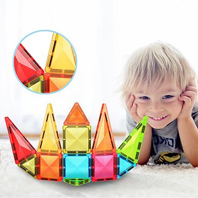 EverPlay 24 PC Travel Size Magnetic Tiles, Magnetic Building Blocks for Kids, Magnet for Kids 3+
