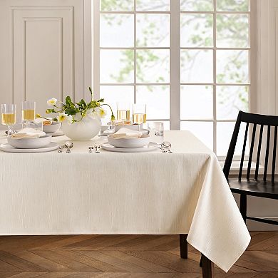 Elrene Home Fashions Continental Solid Texture Water And Stain Resistant Rectangle Tablecloth