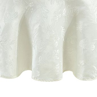 Elrene Home Fashions Elegant Woven Leaves Jacquard Damask Round Tablecloth