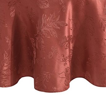 Elrene Home Fashions Elegant Woven Leaves Jacquard Damask Round Tablecloth