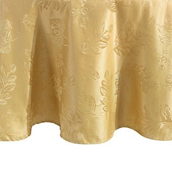 Elrene Home Fashions Elegant Woven Leaves Jacquard Damask 60"x84" Oval Tablecloth