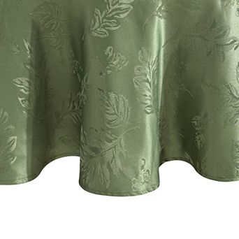 Elrene Home Fashions Elegant Woven Leaves Jacquard Damask 60"x84" Oval Tablecloth