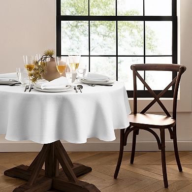 Elrene Home Fashions Laurel Solid Texture Water And Stain Resistant Round Tablecloth