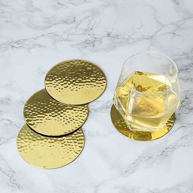 Hammered Brass Coasters By Viski