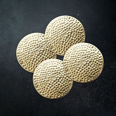 Hammered Brass Coasters By Viski