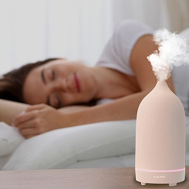 Pink Ceramic Ultrasonic Aromatherapy Essential Oil Diffuser