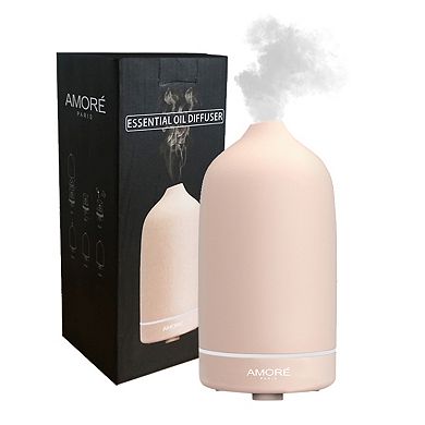 Pink Ceramic Ultrasonic Aromatherapy Essential Oil Diffuser