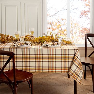 Elrene Home Fashions Russet Harvest Woven Plaid Rectangle Tablecloth