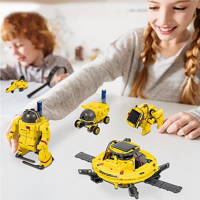 PicassoTiles 6-in-1 STEM Solar Powered UFO Robot Science Kit for Boys Girls Ages 8 and Up, PBM03