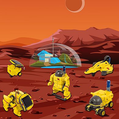 PicassoTiles 6-in-1 STEM Solar Powered UFO Robot Science Kit for Boys Girls Ages 8 and Up, PBM03