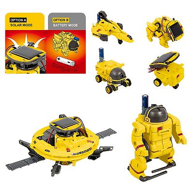 PicassoTiles 6-in-1 STEM Solar Powered UFO Robot Science Kit for Boys Girls Ages 8 and Up, PBM03