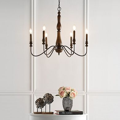 Victoria Rustic Midcentury Iron Led Chandelier