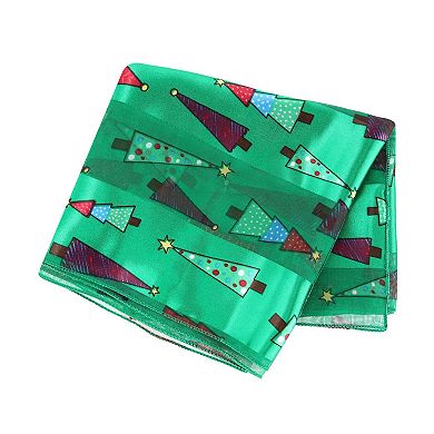 Ctm Women's Christmas Tree Holiday Print Lightweight Scarf