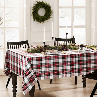 Elrene Home Fashions Christmas Classic Holiday Plaid Cotton Rectangle Tablecloth