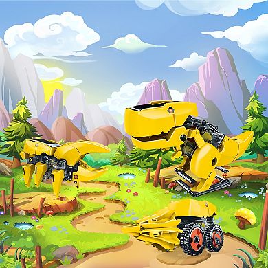 PicassoTiles 3-in-1 Solar Powered Dinosaur Robot Toy, STEM Science Kit Children Ages 8+