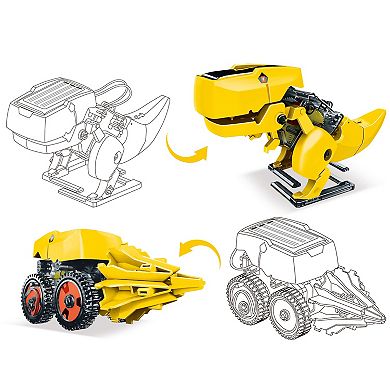 PicassoTiles 3-in-1 Solar Powered Dinosaur Robot Toy, STEM Science Kit Children Ages 8+