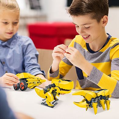 PicassoTiles 3-in-1 Solar Powered Dinosaur Robot Toy, STEM Science Kit Children Ages 8+