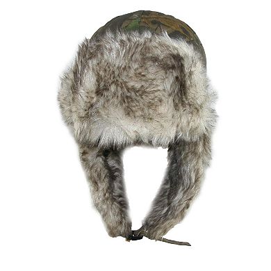 Ctm Men's Camo Winter Aviator Hat With Ear Flaps