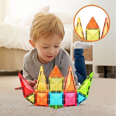 PicassoTiles 12 PC Travel Size Magnetic Tiles, Magnetic Building Blocks for Kids, Magnet for Kids 3+