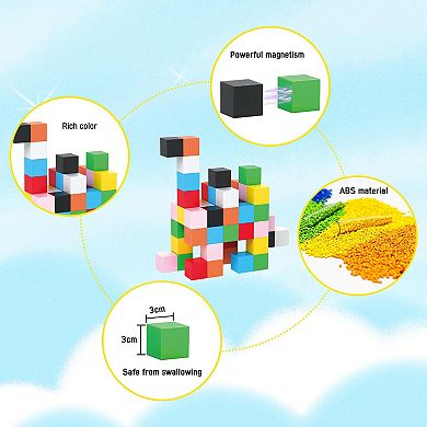 PicassoTiles 54 PC Magnetic Blocks, Magnetic Building Blocks for Kids, Magnet Toy for Kids 3+