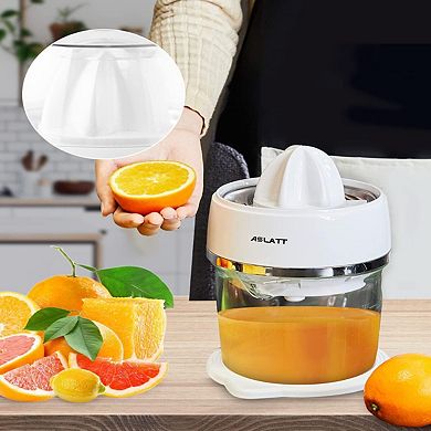Electric Orange Juicer, White Glass Juicer, 25oz Capacity