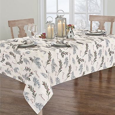Elrene Home Fashions Holiday Tree Trimmings Rectangle Tablecloth
