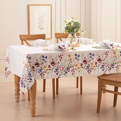 Elrene Home Fashions Poppy Wildflower Bordered Rectangle Tablecloth