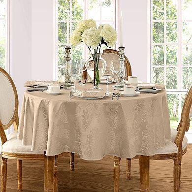 Elrene Home Fashions Barcelona Jacquard Damask 60"x84" Oval Tablecloth