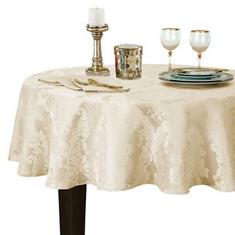 Elrene Home Fashions Barcelona Jacquard Damask 60"x84" Oval Tablecloth