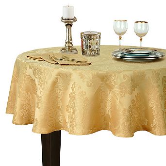 Elrene Home Fashions Barcelona Jacquard Damask 60"x84" Oval Tablecloth