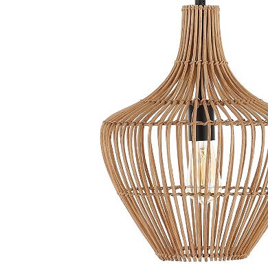Lucas Farmhouse Coastal Rattan Led Pendant