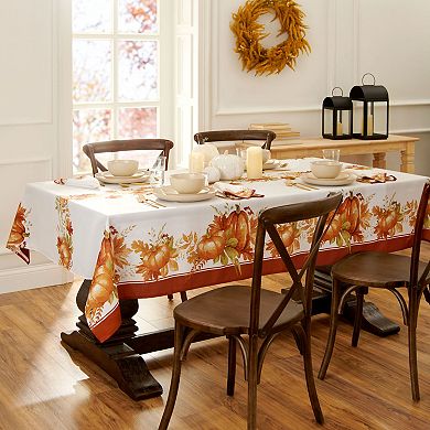 Elrene Home Fashions Autumn Pumpkin Grove Fall Rectangle Tablecloth