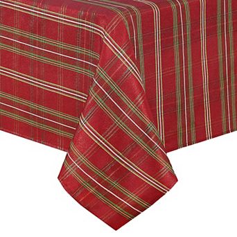 Elrene Home Fashions Shimmering Plaid Rectangle Tablecloth