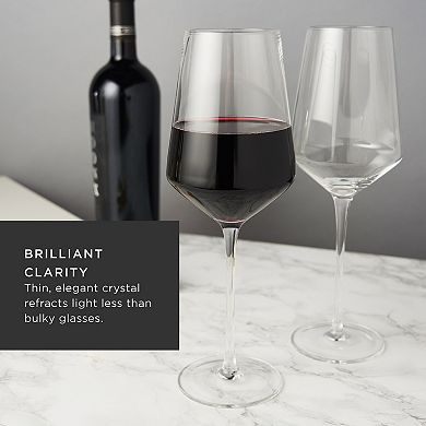 3-Piece Raye Crystal Angled Bordeaux Glass and Decanter Set