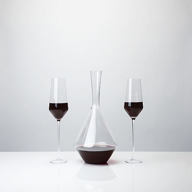 3-Piece Raye Crystal Angled Bordeaux Glass and Decanter Set