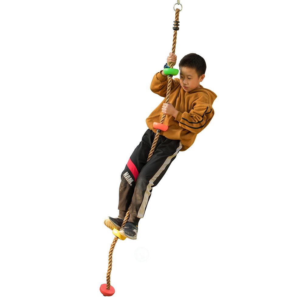 Colorful Climbing Rope with Platforms Foot Holder For Kids Indoor ...