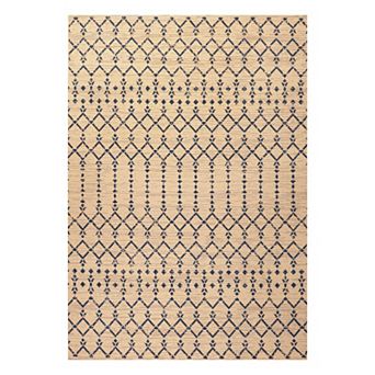 Ourika Moroccan Geometric Textured Weave Light Indoor/Outdoor Area Rug