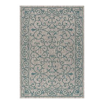 Charleston Vintage Filigree Textured Weave Indoor/outdoor Runner Rug