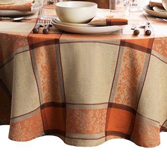Elrene Home Fashions Autumnal Harvest Jacquard 60"x84" Oval Tablecloth