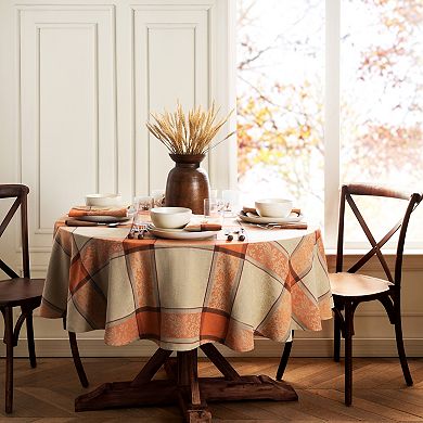 Elrene Home Fashions Autumnal Harvest Jacquard 60"x84" Oval Tablecloth