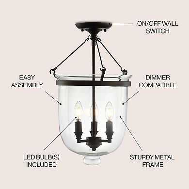 Charlotte Metal/glass Led Semi Flush Mount