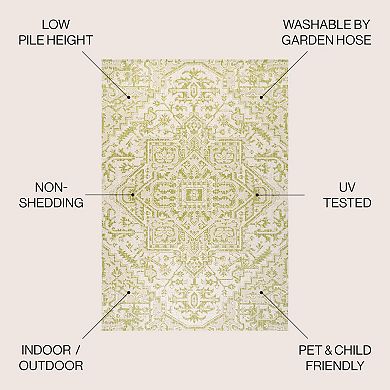 Estrella Bohemian Medallion Textured Weave Indoor/outdoor Area Rug