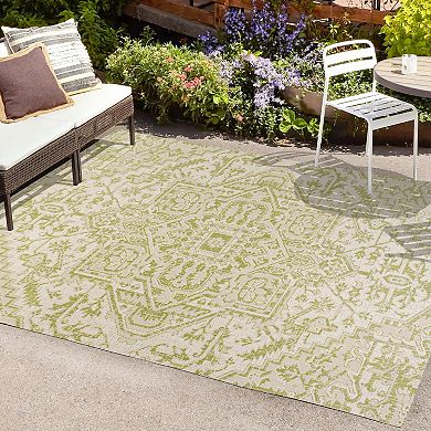 Estrella Bohemian Medallion Textured Weave Indoor/outdoor Area Rug