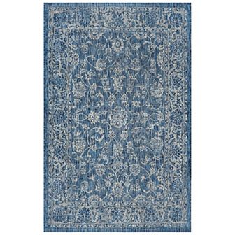 Tela Bohemian Textured Weave Floral Indoor/Outdoor Area Rug