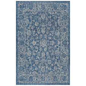 Tela Bohemian Textured Weave Floral Indoor/Outdoor Area Rug