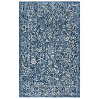 Tela Bohemian Textured Weave Floral Indoor/outdoor Area Rug
