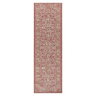 Tela Bohemian Textured Weave Floral Indoor/Outdoor Area Rug